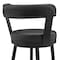 Armen Living Kobe 30" Bar Height Swivel Bar Stool in Black Finish and Black Faux Leather 721535761753 - alternate 4